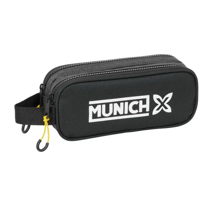Двоен Моливник Munich Topo Черен 21 x 8 x 6 cm