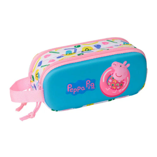 Двоен Моливник Peppa Pig Син Бял Розов 21 x 8 x 6 cm 3D