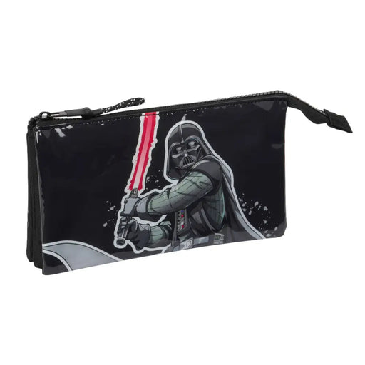 Двоен Моливник Star Wars The fighter Черен 22 x 12 x 3 cm