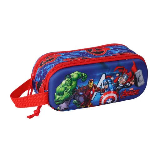 Двоен Моливник The Avengers Червен Тъмно синьо 21 x 8 x 6