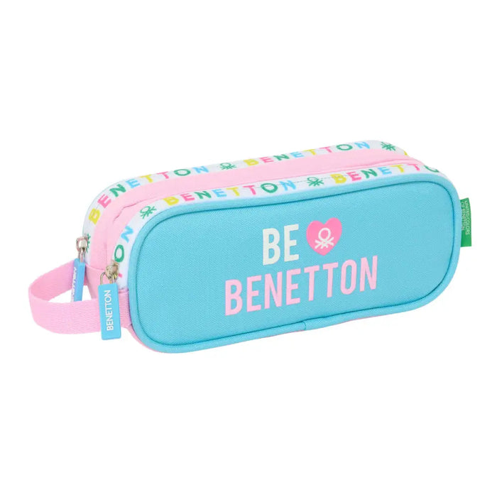 Двоен Моливник Benetton Unique Розов цвят тюркоаз 21 x 8 x