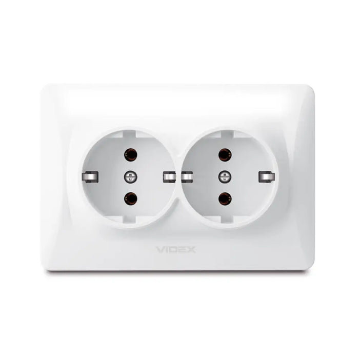 ДВОЕН КОНТАКТ ШУКО VF-BNSK2G-W 16А BINERA VIDEX - БЯЛ