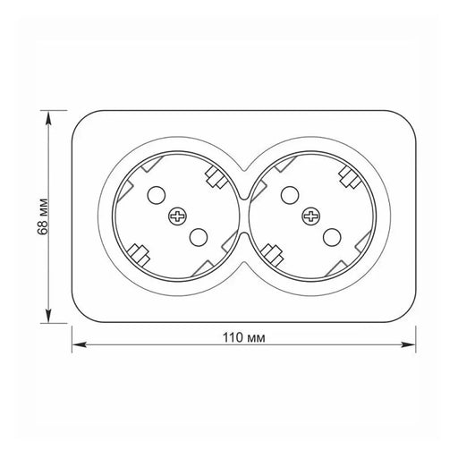ДВОЕН КОНТАКТ ШУКО ЗА ОТКРИТ МОНТАЖ VF-BNS22G-BG 16А VIDEX