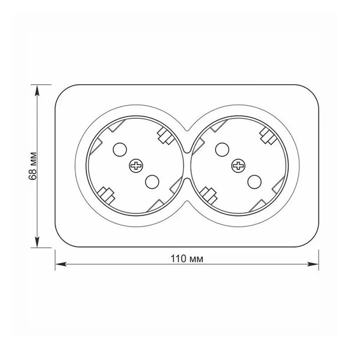 ДВОЕН КОНТАКТ ШУКО ЗА ОТКРИТ МОНТАЖ VF-BNS22G-BG 16А VIDEX