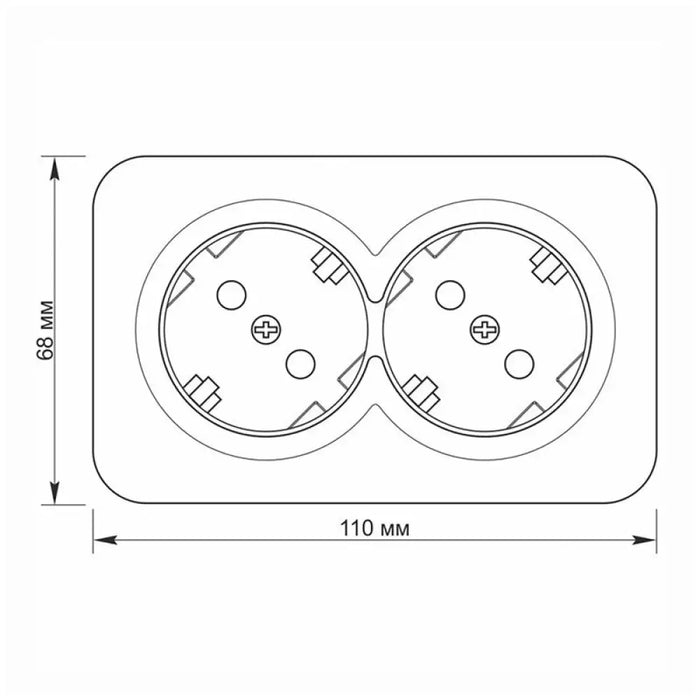 ДВОЕН КОНТАКТ ШУКО ЗА ОТКРИТ МОНТАЖ VF-BNS22G-W BINERA