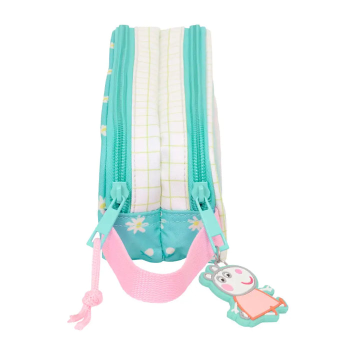 Двоен Моливник Peppa Pig Pretty flowers Жълт Мента 21 x 8 x
