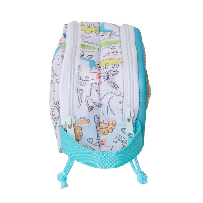 Двоен Моливник Safta Син Бял 21 x 8 x 6 cm 3D