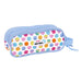 Двоен Моливник Smiley Joyful Многоцветен Светло син 21 x 8