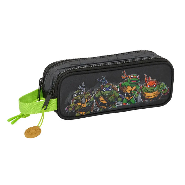 Двоен Моливник Teenage Mutant Ninja Turtles Черен Сив 21 x