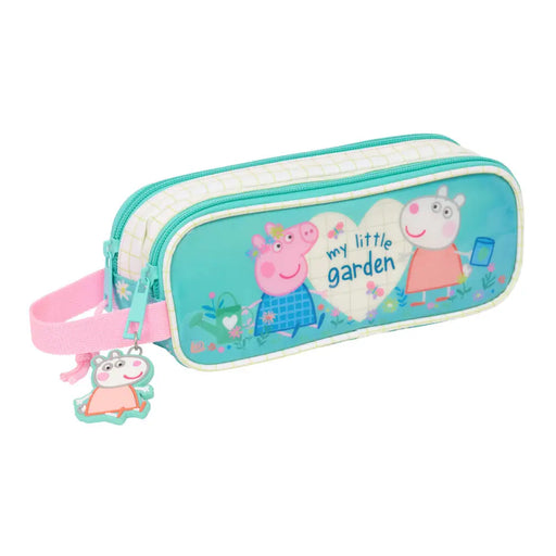 Двоен Моливник Peppa Pig Pretty flowers Жълт Мента 21 x 8 x
