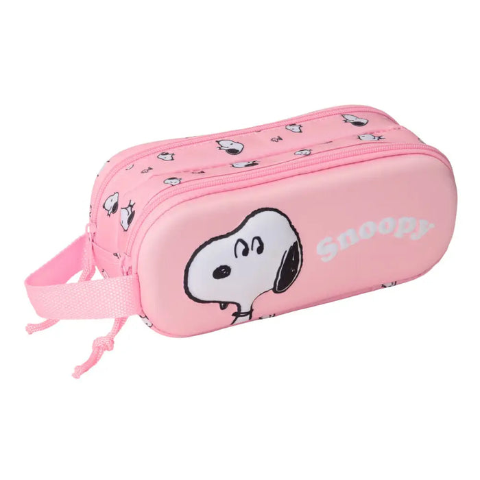 Двоен Моливник Snoopy Розов 21 x 8 x 6 cm 3D