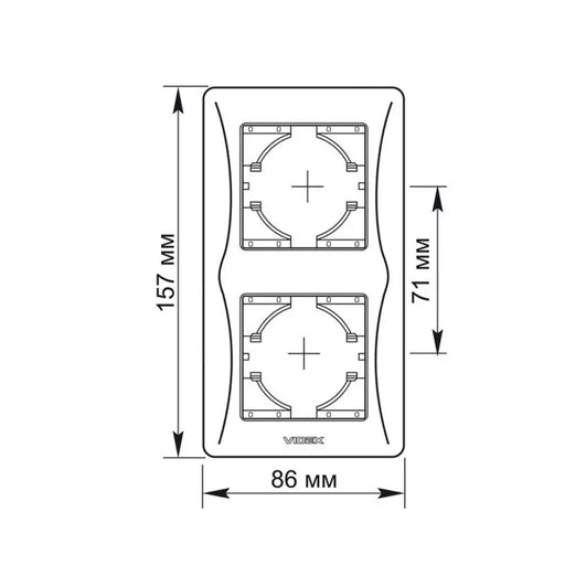 ДВОЙНА ВЕРТИКАЛНА РАМКА VF-BNFR2V-BG BINERA VIDEX - ГРАФИТ