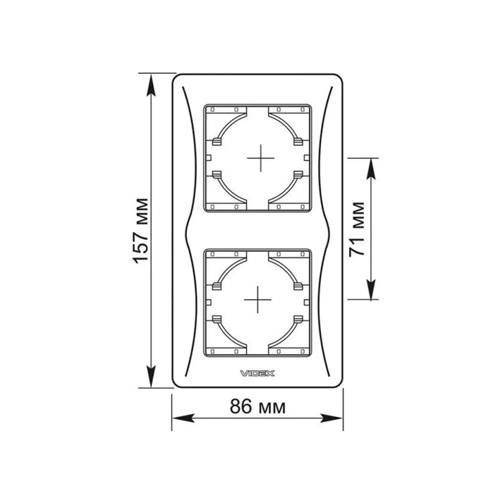ДВОЙНА ВЕРТИКАЛНА РАМКА VF-BNFR2V-BG BINERA VIDEX - ГРАФИТ