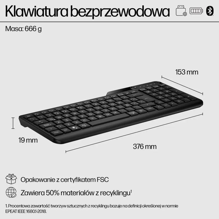 Двурежимна безжична клавиатура HP 475