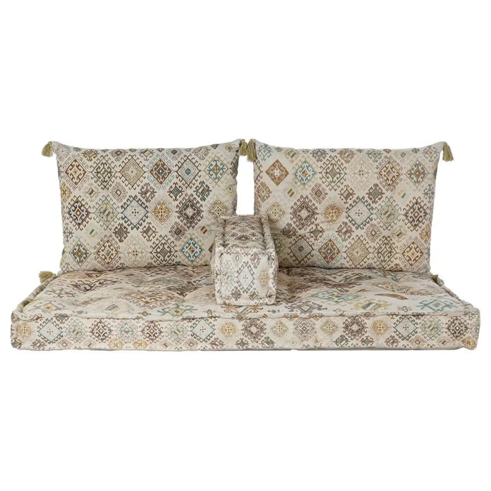 Двуместно канапе DKD Home Decor Жълт Кафяв Бежов 145 x 76 x