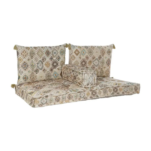 Двуместно канапе DKD Home Decor Жълт Кафяв Бежов 145 x 76 x