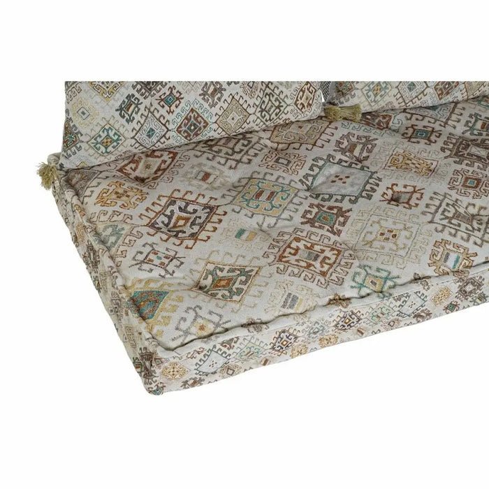 Двуместно канапе DKD Home Decor Жълт Кафяв Бежов 145 x 76 x