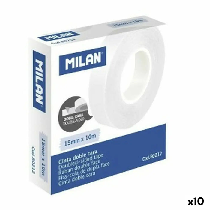 Двустранна Касета Milan 15 mm 10 m Прозрачен (10 броя)
