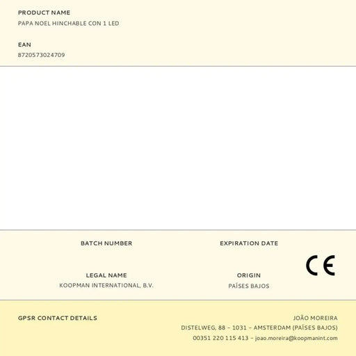 Дядо Коледа BASIC & CO 120 x 70 x 190 cm Надуваем