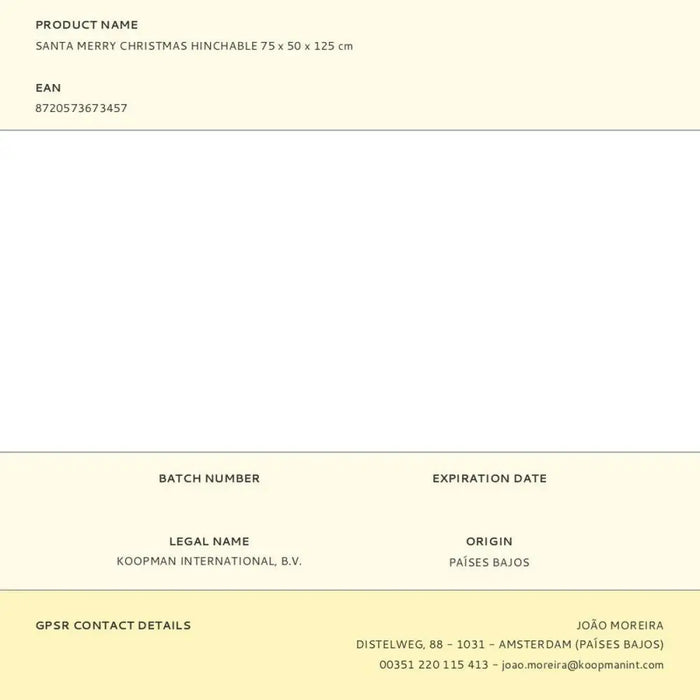 Дядо Коледа BASIC & CO 75 x 50 x 125 cm Надуваем