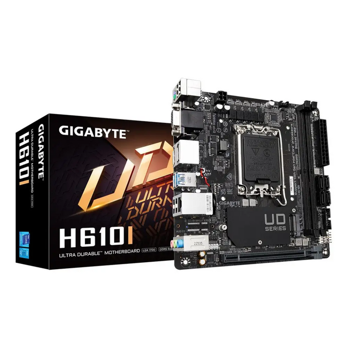 Дънна платка GIGABYTE H610I - Поддържа процесори Intel Core