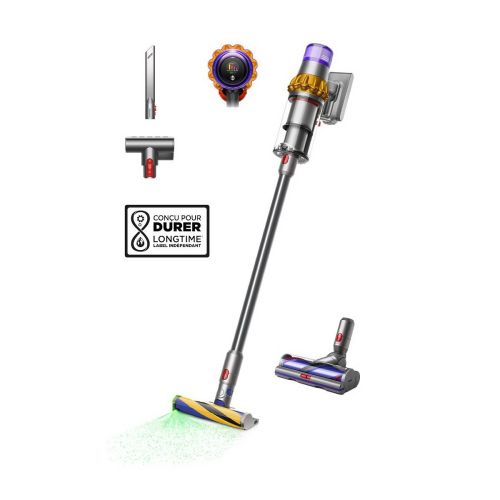 Dyson V15 Detect Absolute (2026) Безжична прахосмукачка Сатенено никелово / Лъскаво никелово EU 494719-01