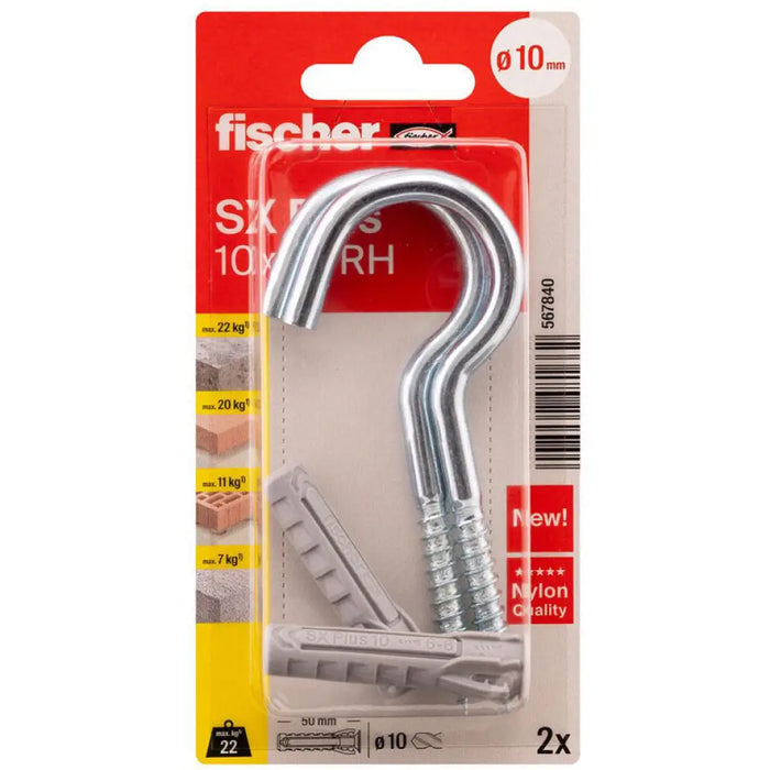 ДЮБЕЛ С КУКА 10X50 2 БР FISCHER SX PLUS