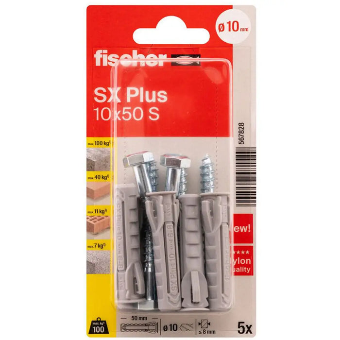 ДЮБЕЛ С ВИНТ 10X50 5 БР FISCHER SX PLUS