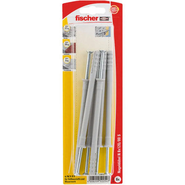 ДЮБЕЛ-ПИРОН Ф8X120ММ 6 БРОЯ FISCHER N S