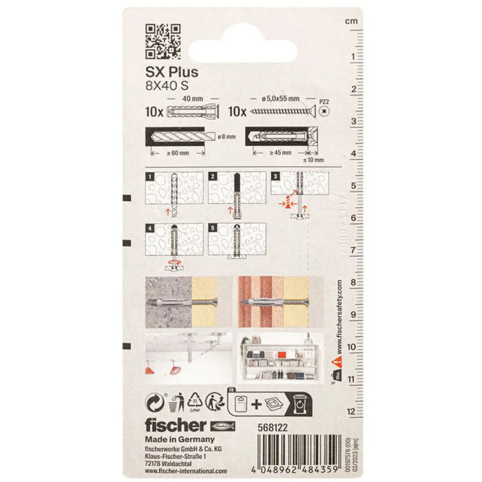 ДЮБЕЛ С ВИНТ 8X40 FISCHER SX PLUS