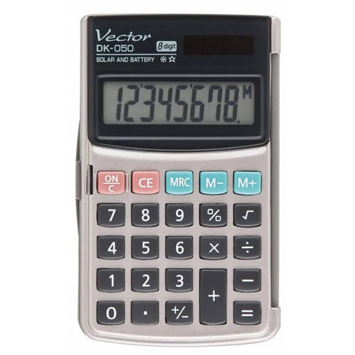 Джобен калкулатор Vector DK-050 сив
