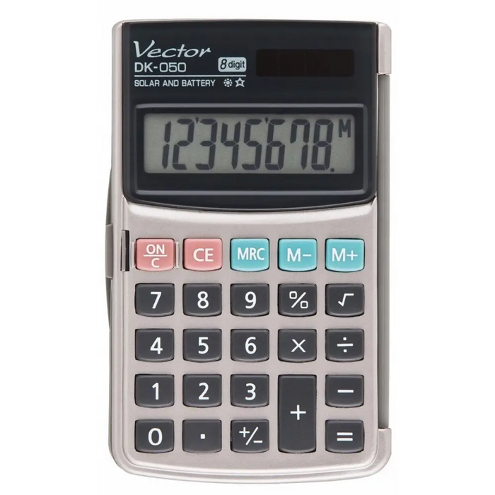 Джобен калкулатор Vector DK-050 сив