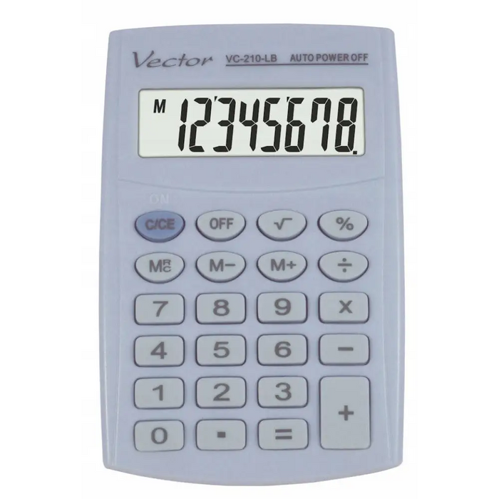 Джобен калкулатор Vector KAV VC-210 LB 8 цифри 64x98.5 mm