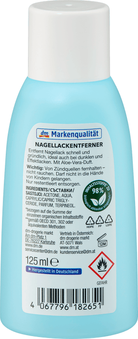 Лакочистител с ацетон с аромат на алое вера, 125 ml