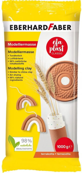 Глина за моделиране Eberhard Faber - EFA Plast classic, 1 kg, кафява