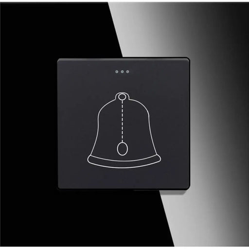 БУТОН ЗА ЗВЪНЕЦ РАМКА СТЪКЛО ЧЕРЕН LUXON