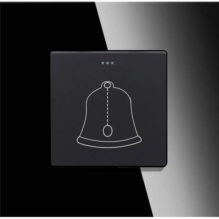 БУТОН ЗА ЗВЪНЕЦ РАМКА СТЪКЛО ЧЕРЕН LUXON