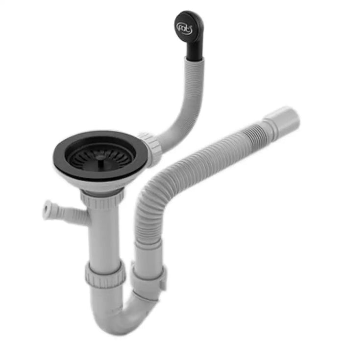 ЕДИНИЧЕН СИФОН FAT Ф90 С ПРЕЛИВНИК ЧЕРЕН