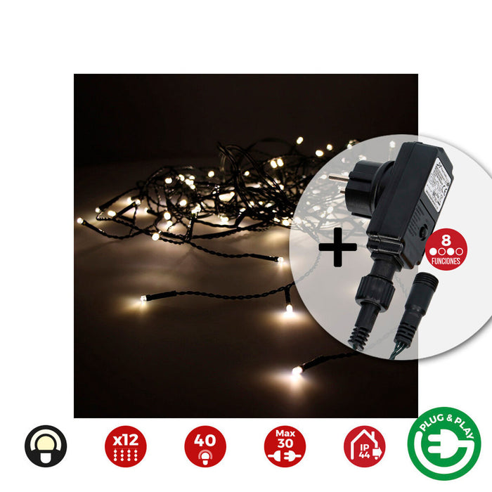 LED Светлинна Завеса EDM 71483 Icicle Easy-Connect 100 W 0,72 W Топла светлина Топло Бяло 200 x 50 cm Бял