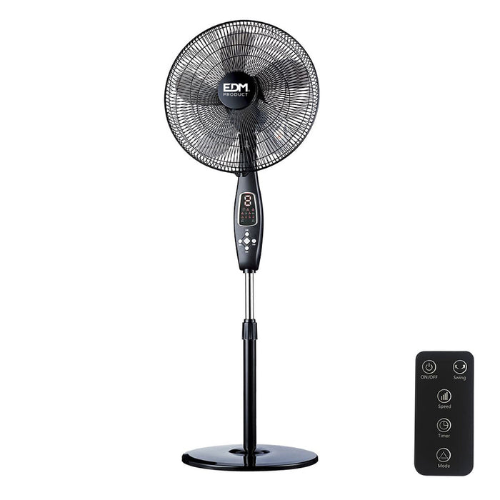 Вентилатор с крака EDM 33967 Черен 60 W