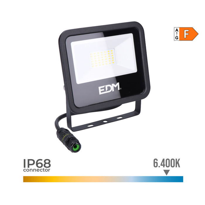 Фокус на Прожектор EDM 70402 Черен F 30 W (6400 K)