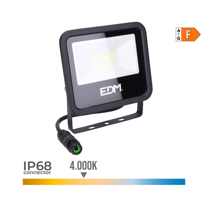 Фокус на Прожектор EDM 70407 Черен F 30 W (4000 K)