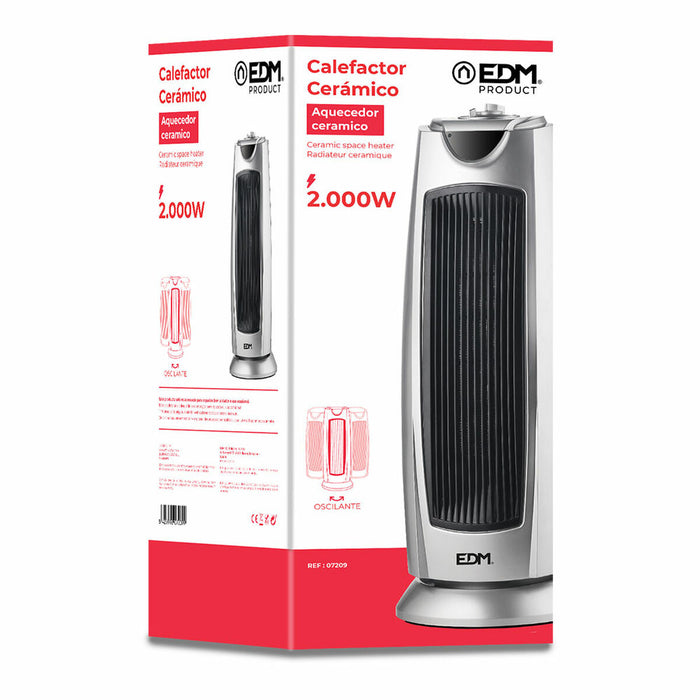 Електрическа Керамична Печка EDM 07209 Сив 1000-2000 W 1000 - 2000 W Въртящ се на