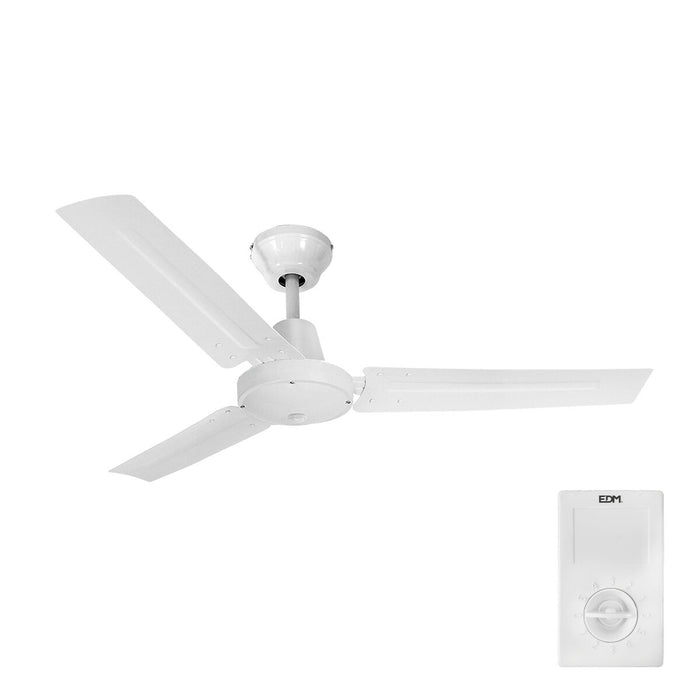 Вентилатор за таван EDM 33981 Бял 60 W Ø 140 cm индустриален