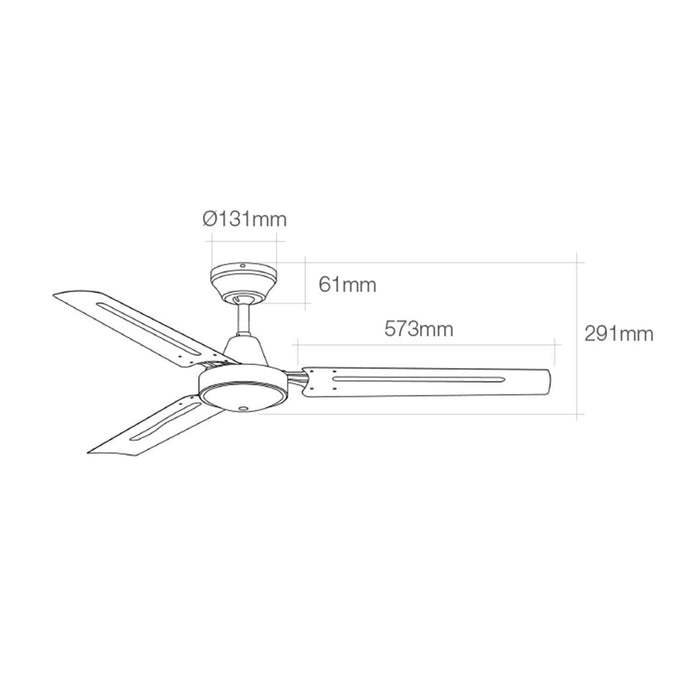 Вентилатор за таван EDM 33981 Бял 60 W Ø 140 cm индустриален