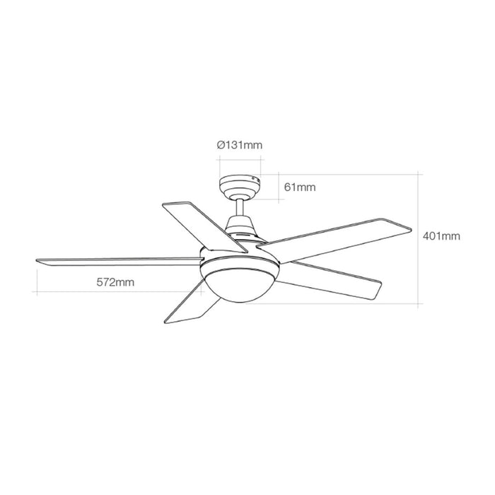 Вентилатор за таван с осветление EDM 33988 Adriatico Бял 60 W