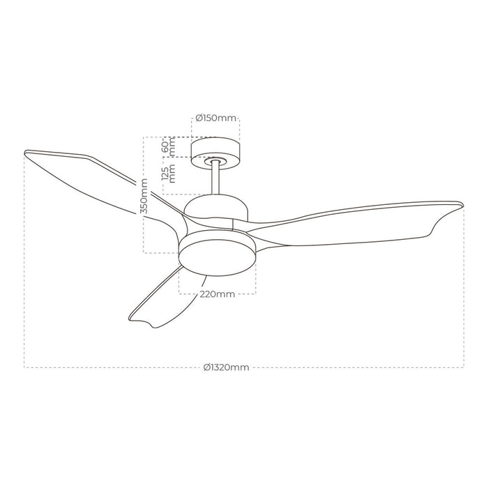 Вентилатор за таван с осветление EDM 33819 Báltico 20 W 2190 Lm