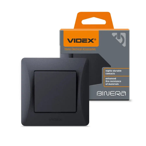 ЕДНОПОЛЮСЕН КЛЮЧ VF-BNSW1-BG 10А BINERA VIDEX - ГРАФИТ
