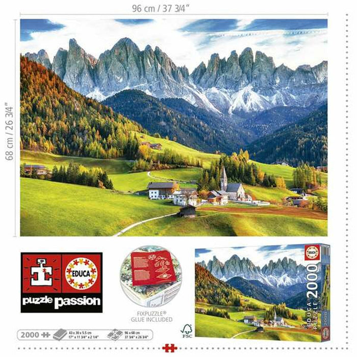 Пъзел Educa Autumn in the Dolomites 2000 Части