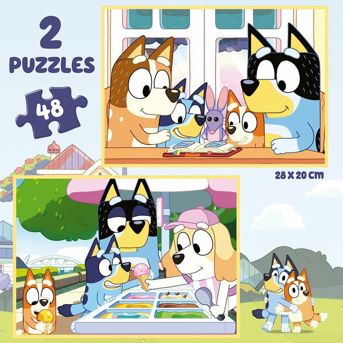 Комплект от 2 Пъзела Educa Bluey 48 Части